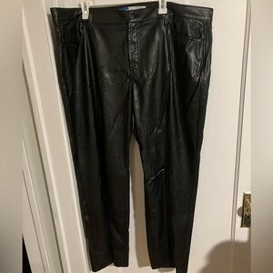 Old Navy high waisted faux leather black slacks